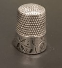 Antique Fancy Engraved Sterling Silver  Thimble Size 9 Vintage 4 Grams