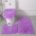 3pcs Bathroom Rug Set Fluffy Bath Mat Toilet Lid Cover Non Slip Rugs