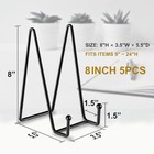 5 Pack 8 Inch Plate Stands For Display  Metal Frame Holder For Books  Picture   
