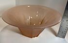 Vintag Anchor Hocking Pink Frosted Depression Glass Princess Pattern Bowl Etched