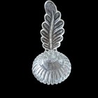 Vintage Glass Perfume Bottle Glass Flume Feather Stopper Mid Century Art Deco