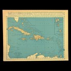 Ca 1937 Vintage Caribbean Map Of The West Indies Cuba Puerto Rico Jamaica