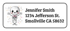 30 Cute Halloween Personalized Return Address Labels Stickers Tags Skeleton
