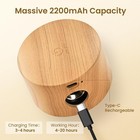 2 Pack Rechargeable Led Wall Lamp 3 Colors 3 Brightness 360   Rotate Wood New