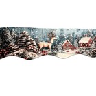 Christmas Fireplace Mantel Cover X-long 78 7 x19 6  Winter Deer Snow Cottage New