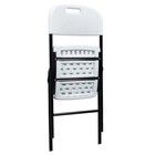 4-20pc Outdoor Plastic Folding Chair Commercial Contoured Steel Frame Seat White