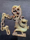 Unique 6 1 Inches Excellent Chinese Old Hetian Jade Hand Carved  dragon  Statue