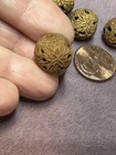 Vintage Carved Chinese Wood Wooden Bead Chrysanthemum Flower Design Carving 13mm