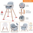 Mallify 3-in-1 Convertible Wooden High Chair  High Chairs For Babies And