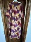 Vtg Uzbek Ikat Handmade Ko   ylak Tunic Gown Dress  silk-blend   Flaws - Read