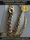 Miami Cuban Link Set Chain Necklace Bracelet 14k Gold Plated 22mm Solid Box Lock
