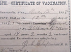 1888 Original Certificate Of Vaccination Minneapolis Schools Vaccines Medicine