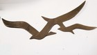 Vintage Mcm Brass 2 Wall Hanging Decor 27      15  Flying Birds Seagulls
