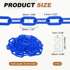 16 4 Feet  5m  Plastic Chain 50 X 5 5 Mm Colorful Safety Link Chain  Blue
