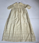 Antique Edwardian Christening Gown     Victorian Style Lace   Cutwork     28in