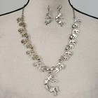 Sterling Silver Kokopelli Necklace   Earrings Set