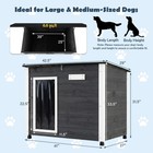 Wooden Dog House Outdoor W natural Spruce Wood Frame  Removable Floor  Grey