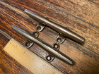 Pair Of Vintage Solid Bronze 6  Herreshoff Style Cleats  Drawer door Handles