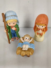 Vintage Enesco Country Cousins Nativity Ten Piece Porcelain Bisque Figurine 1983
