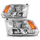 Headlights Assembly For 2009-2018 Dodge Ram 1500 2500 3500 Chrome Quad Headlamps
