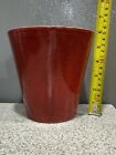 Vtg Smith   Hawken Red Flower Pot Planter Utensil Holder 6    Made In Portugal Euc