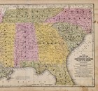 1853 Southern States Map Georgia - Florida - Tennessee - Arkansas - Carolina