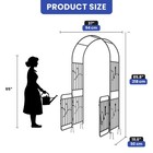 Metal Garden Arch With Gate Garden Arbor Trellis For Climbing Plants Party Decor