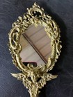 Vintage Ornate Cherub Hand Held Mirror Vanity Dresser