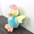 Vintage Eden Baby Duck Rattle 7  Stuffed Animal Plush Toy Pastel Hat