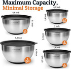 Stainless Steel Mixing Bowls With Lids Set  3 Grater Attachments  Airtight Lids 