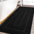 Black Bathroom Rug 24x60 Inch Soft Absorbent Bathroom Runner Rug  Washable Bath