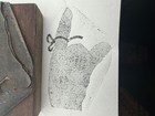 Vintage Wood Mounted Metal Printing Block Hand With String Relief Letterpress 