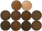 Lot Of 10 Early 1900 s Mixed Dates Canada Large Cents 1c
