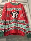 Disney Parks Mickey Mouse Christmas Holiday Ugly Sweater Adult Size L Used