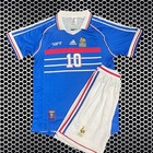 Kids Vintage France 1998 Home Jersey With Badge - Zidane   Free Shipping