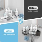 Corner Shower Caddy  2 Pack Adhesive Shower Corner 9 6   9 6   2 6  Black