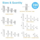 390-piece Compression Spring Assortment Kit  28 Sizes Small Springs Set  Stai   