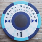  1 Las Vegas  Nevada Fountainebleau Casino Chip