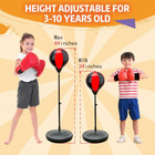 Adjustable Kids Punching Bag Set With Stand And Gloves For Ages 3-10