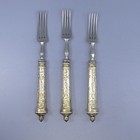 C1872-1922 Austria-hungary Vienna 800 Silver 6 Pcs Tea Breakfast Forks   Knives