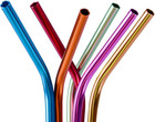 6pcs 10 5 drinking Straws  Stainless Steel Straws  Reusable Metal Straws  Rainb