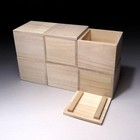  xu46 Japanese Kiri Wooden Box For Sake Cup Or Small Collection Item  6 Pieces