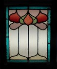 Floral Decorative Old English Leaded Stained Glass Window 15 x 18 