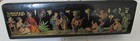 Vintage Chinese Laquer On Wood Black Pencil Box  Ornate bright Colors  Free Ship