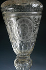 Antique 18th Century Bohemian Engraved Glass Goblet With Cover