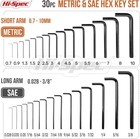 Hi-spec 30pc Sae And Metric Hex Allen Key Wrench Folding Case Set 