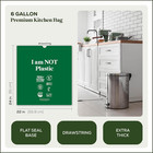 Medium Compostable Drawstring Trash Bags - 6-8 Gallon  45 Pack   Plastic-free Ki