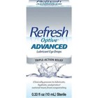 Refresh Optive Advanced Lubricant Eye Drops Triple Action Relief 0 33oz 6 Pack