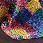 Quilt Set King Patchwork Cotton Multi Color Reversible 3 Piece Bedding Cover