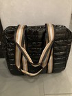Quilted Puffer Pickleball Tote Bag - Black - New 